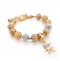 Vintage Style Simple Style Color Block Alloy Plating Inlay Rhinestones Zircon Gold Plated Women's Bracelets sku image 1