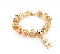 Vintage Style Simple Style Color Block Alloy Plating Inlay Rhinestones Zircon Gold Plated Women's Bracelets sku image 7