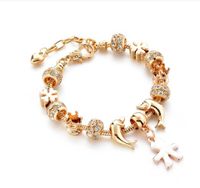 Vintage Style Simple Style Color Block Alloy Plating Inlay Rhinestones Zircon Gold Plated Women's Bracelets sku image 13