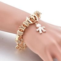 Vintage Style Simple Style Color Block Alloy Plating Inlay Rhinestones Zircon Gold Plated Women's Bracelets main image 6