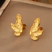 1 Pair Cute Flower Polishing 304 Stainless Steel 18K Gold Plated Ear Studs main image 3