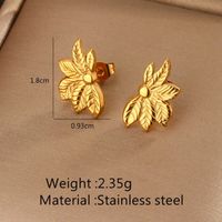 1 Pair Cute Flower Polishing 304 Stainless Steel 18K Gold Plated Ear Studs sku image 2