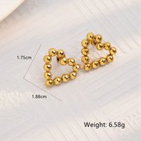 1 Pair Cute Heart Shape Polishing 304 Stainless Steel 18K Gold Plated Ear Studs sku image 2