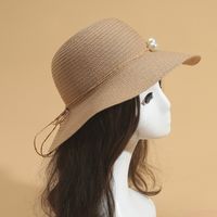 Women's Vacation Color Block Curved Eaves Sun Hat main image 6