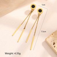 1 Pair Elegant Simple Style Roman Numeral 304 Stainless Steel 18K Gold Plated Ear Studs Threader Earrings main image 3