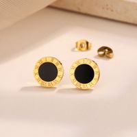 1 Pair Elegant Simple Style Roman Numeral 304 Stainless Steel 18K Gold Plated Ear Studs Threader Earrings main image 4