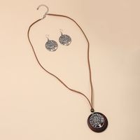 Bohemian Classic Style Life Tree Alloy Wood Hollow Out Women's Earrings Necklace main image 4