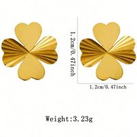 1 Pair Modern Style Sweet Commute Four Leaf Clover 304 Stainless Steel 18K Gold Plated Ear Studs main image 2