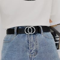 Simple Style Solid Color Pu Leather Unisex Leather Belts sku image 1