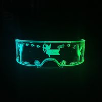 Punk Color Block Arylic Holiday Party Carnival Luminous Glasses sku image 8