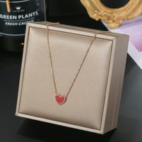 304 Stainless Steel IG Style Simple Style Plating Inlay Four Leaf Clover Round Heart Shape Shell Zircon Pendant Necklace main image 6