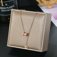 304 Stainless Steel IG Style Simple Style Plating Inlay Four Leaf Clover Round Heart Shape Shell Zircon Pendant Necklace main image 3