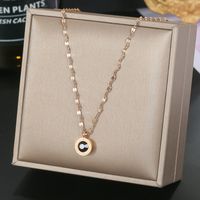 304 Stainless Steel IG Style Simple Style Plating Inlay Four Leaf Clover Round Heart Shape Shell Zircon Pendant Necklace main image 7