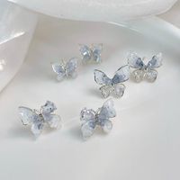 1 Paire Style Simple Style Classique Papillon Incruster Alliage Diamant Dans Les Débris Boucles D'Oreilles main image 8