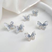 1 Paire Style Simple Style Classique Papillon Incruster Alliage Diamant Dans Les Débris Boucles D'Oreilles main image 7