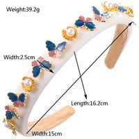 Women's Casual Vacation Classic Style Butterfly Shell Alloy Cloth Sponge Inlay Pearl Hair Band main image 2
