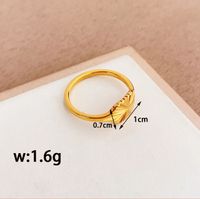 Simple Style Solid Color Titanium Steel 18K Gold Plated Rings In Bulk main image 2