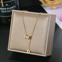 304 Stainless Steel IG Style Simple Style Plating Inlay Four Leaf Clover Round Heart Shape Shell Zircon Pendant Necklace sku image 30