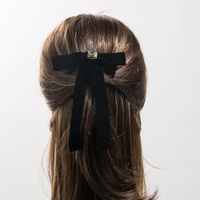 Femmes Décontractée Vacances Style Classique Noeud D'Arc Chiffon Placage Incruster Strass Pince À Cheveux main image 4