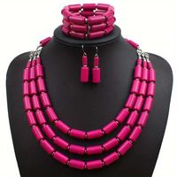 Vintage Style Ethnic Style Bohemian Round Resin Beaded Women's Jewelry Set main image 9