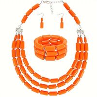 Vintage Style Ethnic Style Bohemian Round Resin Beaded Women's Jewelry Set sku image 8