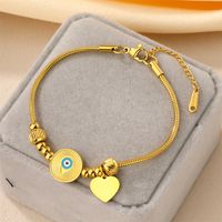 304 Stainless Steel 18K Gold Plated Casual Plating Inlay Sun Heart Shape Butterfly Turquoise Bracelets main image 7