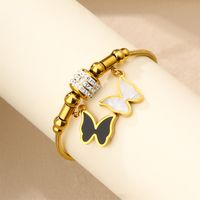 304 Stainless Steel 18K Gold Plated Casual Plating Inlay Sun Heart Shape Butterfly Turquoise Bracelets main image 8