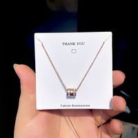 304 Stainless Steel IG Style Simple Style Plating Inlay Four Leaf Clover Round Heart Shape Shell Zircon Pendant Necklace sku image 40