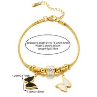 304 Stainless Steel 18K Gold Plated Casual Plating Inlay Sun Heart Shape Butterfly Turquoise Bracelets sku image 2