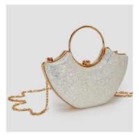 Women's Small PVC Solid Color Elegant Sequins Shell Lock Clasp Evening Bag main image 3