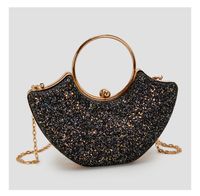 Women's Small PVC Solid Color Elegant Sequins Shell Lock Clasp Evening Bag main image 6