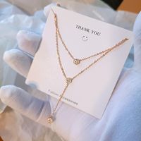 304 Stainless Steel IG Style Simple Style Plating Inlay Four Leaf Clover Round Heart Shape Shell Zircon Pendant Necklace sku image 52