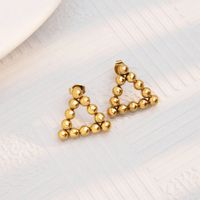 1 Pair Cute Simple Style Geometric Heart Shape 304 Stainless Steel 18K Gold Plated Ear Studs main image 4