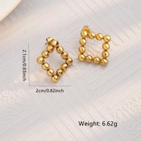 1 Pair Cute Simple Style Geometric Heart Shape 304 Stainless Steel 18K Gold Plated Ear Studs main image 2