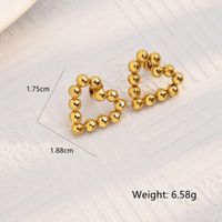 1 Pair Cute Simple Style Geometric Heart Shape 304 Stainless Steel 18K Gold Plated Ear Studs sku image 4
