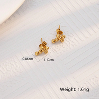 1 Pair Cute Simple Style Geometric Heart Shape 304 Stainless Steel 18K Gold Plated Ear Studs sku image 2