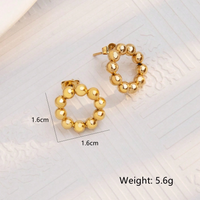 1 Pair Cute Simple Style Geometric Heart Shape 304 Stainless Steel 18K Gold Plated Ear Studs sku image 3