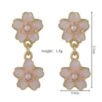 1 Pair Sweet Simple Style Flower Inlay Alloy Alloy Pearl Drop Earrings main image 2