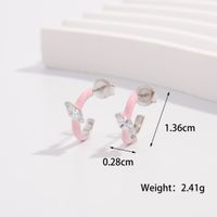 1 Pair Lady Modern Style Korean Style C Shape Plating Inlay Sterling Silver Zircon White Gold Plated Earrings sku image 2