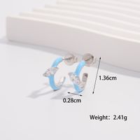 1 Pair Lady Modern Style Korean Style C Shape Plating Inlay Sterling Silver Zircon White Gold Plated Earrings sku image 3