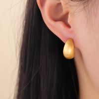 1 Pair Elegant Simple Style Solid Color Plating Copper 18K Gold Plated Ear Studs main image 1