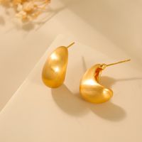 1 Pair Elegant Simple Style Solid Color Plating Copper 18K Gold Plated Ear Studs main image 3