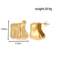 1 Pair Simple Style Classic Style S Shape Water Droplets Plating 304 Stainless Steel 14K Gold Plated Ear Studs main image 3
