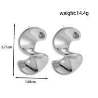 1 Pair Simple Style Classic Style S Shape Water Droplets Plating 304 Stainless Steel 14K Gold Plated Ear Studs main image 6