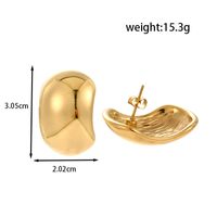1 Pair Simple Style Classic Style S Shape Water Droplets Plating 304 Stainless Steel 14K Gold Plated Ear Studs sku image 7