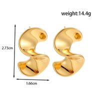 1 Pair Simple Style Classic Style S Shape Water Droplets Plating 304 Stainless Steel 14K Gold Plated Ear Studs main image 5