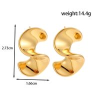 1 Paire Style Simple Style Classique Forme S Les Gouttelettes D'Eau Placage Acier Inoxydable 304 Plaqué Or 14K Boucles D'Oreilles sku image 5