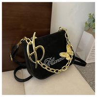 Women's Small Suede Letter Butterfly Streetwear Square Magnetic Buckle Crossbody Bag main image 3