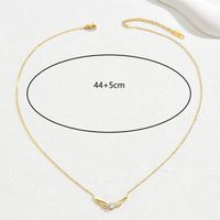 304 Stainless Steel 18K Gold Plated IG Style Bohemian Classic Style Inlay Angel Wings Zircon Pendant Necklace main image 2