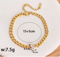 Stainless Steel Titanium Steel 18K Gold Plated Simple Style Plating Hollow Out Solid Color Bracelets main image 3